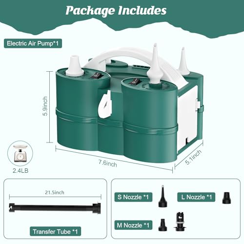Image of IDAODAN Electric Balloon Pump, Portable Electric Balloon Blower Machine Inflator Air Pump for Party Decorations