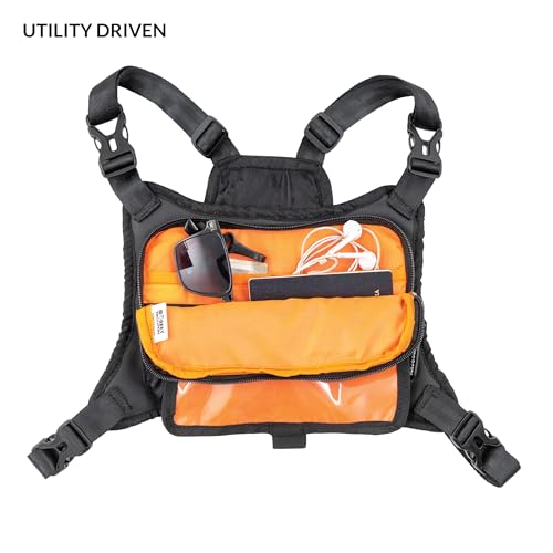 Image of MONKEY TROOPERS Torque Magnetic Chest Bag for Biking, 2L, Black Camo | Magnetic Tank-Mount Harness, Touch-Sensitive Phone Pocket, Detachable Front Pouch, Organiser Pockets