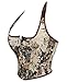 Alivila.Y Fashion Womens Halter Sexy Overbust Corset Boned Renaissance Bustier Crop Tops 527-Coffee Daisy-XL