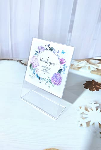 Hesin 10 Pack L Shape Acrylic Sign Holder 3.5X 5 Portrait Version Acrylic Store Price Tag Rack With Slant Back For Notice, Info, Menu, Price Sheet, Photo, Or Any Literature (10 Pack) #TOP5