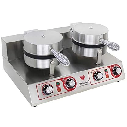Beeketal 'BWA-2P' Profi Gastro Doppel Herz Waffeleisen mit antihaftbeschichteten Backplatten (2 x 4 geteilt Herzform), Waffelautomat für belgische Herz Waffeln, 50-300 °C stufenlos – Bild 3