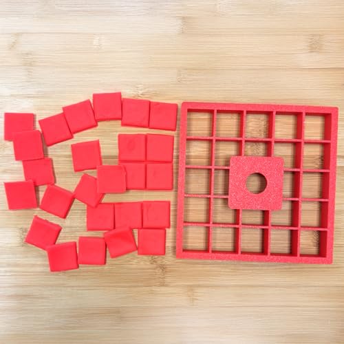 Mighty Gadget 25x1”x1"" Multi Squares Cookie Cutter (5 x 5 in) | Food Safe Material | Sturdy Design | Durable and Reusable, large, Red