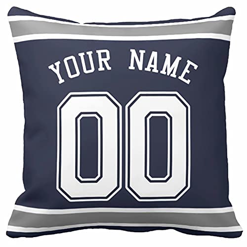 Image of ANTKING Throw Pillow 2 Pack with Custom Name and Number Personalized Gift for Men Women Boys