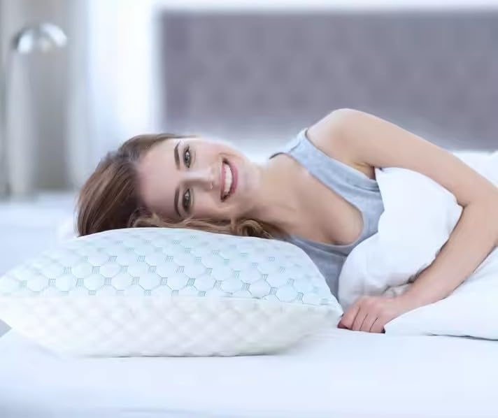 Cooling Gel Memory Foam Pillow – Adjustable Shredded Bamboo Pillow for Hot Sleepers, Neck & Shoulder Support, Breathable & Hypoallergenic (Standard Size)