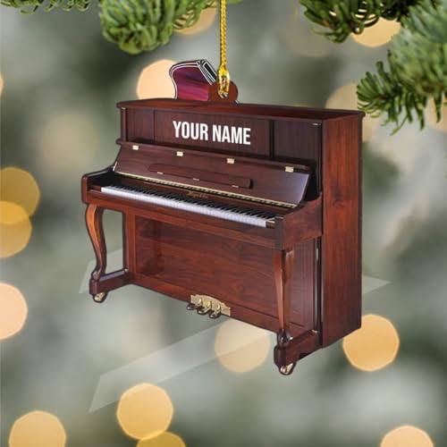 Personalized Custom Piano Ornament - Christmas 2024, Music Instrument Player Keyboard Decor, Gift for Piano & Music Lovers