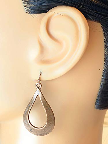 Distressed Copper Teardrop Earrings Boho Handmade Sundance Dreams Designs Women4