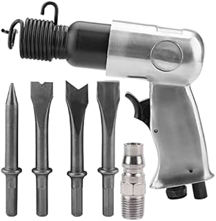 Fafeicy 4500 rpm 114 l/min martelo de ar industrial, 150 mm corrida do cilindro, potente cabo reto cinzel de ar martelo pneumático pá, corpo de liga de alumínio