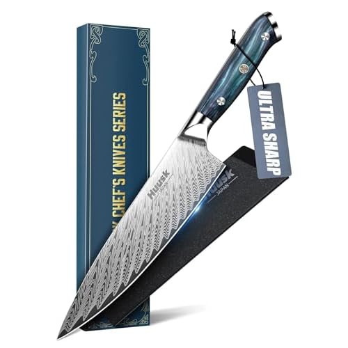Huusk Japanese Stainless Chef Knife,Ultra Sharp Kitchen Knife with Sheath