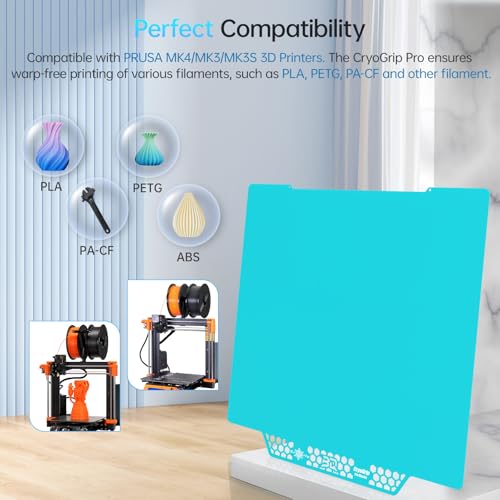 Image of BIQU CryoGrip Pro Glacier for Prusa MK4 /MK4S /MK3 /MK3S /CORE One /CORE One+ 3D Printers 254.5x241.5mm Panda Build Plate Double Sided Upgrade Removable Surface Platform