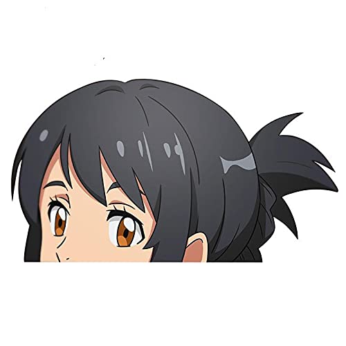 13cmx7.4cm for Mitsuha Miyamizu Peeker Windshield Car Stickers Car Accessories Decal Waterproof