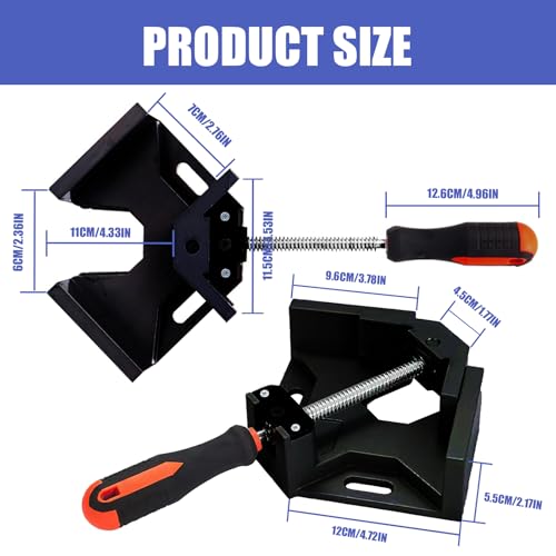 Corner Clamp 4pcs 90 Degree Right Angle Clamp with Adjustable Aluminum Alloy Swing Jaw for Woodworking, Photo Framing, Gifts for Men Dad by ISWEES - Image 7