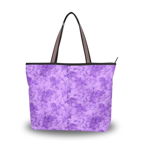 Sac fourre-tout vintage soie violet femme grand cabas zippé chic