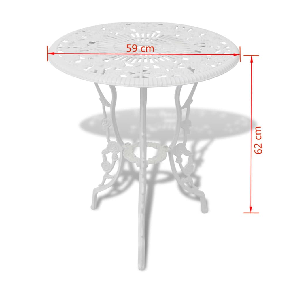 Set di 3 mobili da giardino in alluminio pressofuso, colore bianco, per giardini, terrazze e balconi