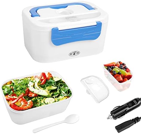 VMOTOR Portable 12V Car Use Electric Heating Lunch Box Bento Meal Heater Food Warmer 45W (Blue)