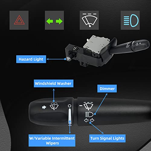 2330848 Turn Signal Switch Fit For 2002-2008 Ram 1500 2500 3500 2005-2010 Dakota 2004-2009 Durango Windshield Wiper Control Replaces 56049823Aa Cbs1338 #TOP2
