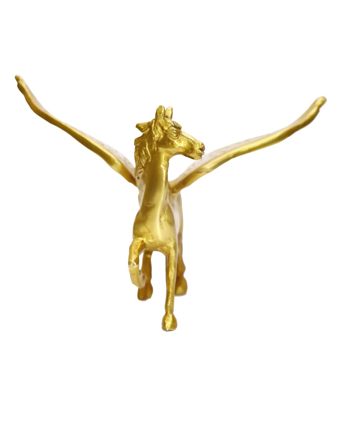 RACPREE Brass Flying Pegasus Statue 4inch - Handcrafted Angel Horse Winged Stallion Figurine, Feng Shui & Vastu Showpiece for Home Entrance Decor, Living Room & Office Desk - Yellow, 430g 2