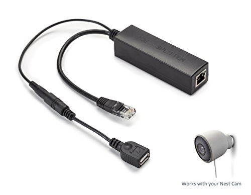 PoE Splitter Compatible with Nest Cam Outdoor & Nest Cam Indoor, iPads and Other Tablets, Remote USB Power Over Ethernet, Use with PoE Switches, 5Volts 10 Watts Output by Wasserstein (Female USB)