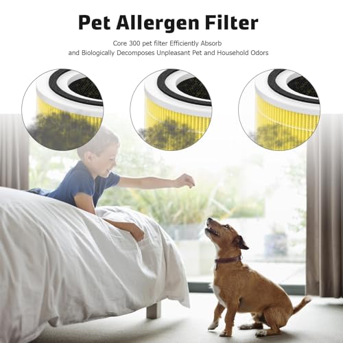 Image of Core 300 Replacement Filter Compatible with LEVOIT Core 300 Core 300S VortexAir Purifier, 3-in-1 Pre-filter, H13 Grade True HEPA and Activated Carbon Filter, Core 300-RF-PA, 4-Pack