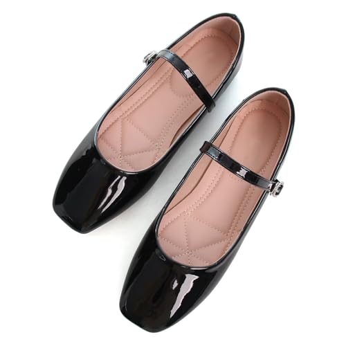 Image of LUXINYU Women's Slip on Flats,Classy Round Toe Solid Classic Mary Jane Ballet Dance Shoes Soft Comfortable PU Flat Shoes