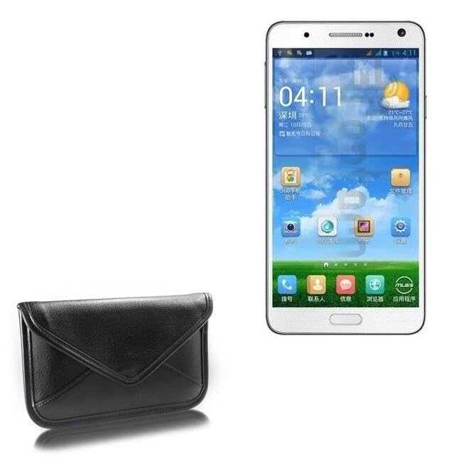 BoxWave Case Compatible with Mlais MX69T Pro - Elite Leather Messenger Pouch, Synthetic Leather Cover Case Envelope Design - Jet Black