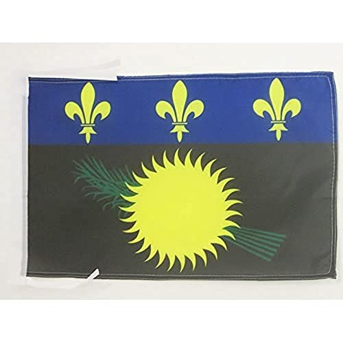 Az Flag Bandiera Guadalupa 45X30Cm - Bandierina Guadeloupe In Francia 30 X 45 Cm Cordicelle