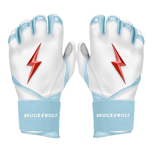 BRUCE BOLT HAPP Series Long Cuff White Batting Glove - White XXLarge