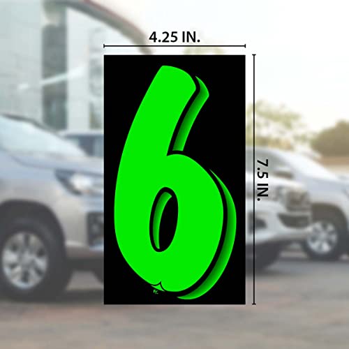 Versa-Tags 7.5" Black/Green Vinyl Number Decals 11 Dozen Set Windshield Pricing & 1 Pack Of Each Of Warranty & We Finance 14.5" X 2.75" Stickers Windshield Slogan Decal Rv Truck Auto Dealership #TOP4