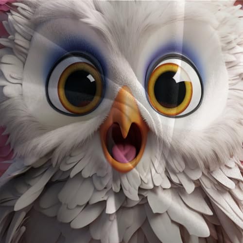 Parure de lit hibou 3D housse de couette 200x200 cm avec taies d'oreiller - 8