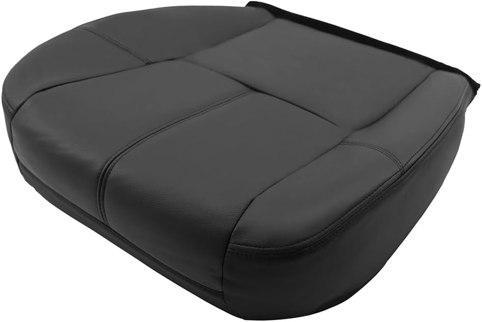 Driver Bottom Seat Cover+Foam Cushion Replacement Fits for Chevy GMC Silverado Sierra 2007-2014 Microfiber Leather