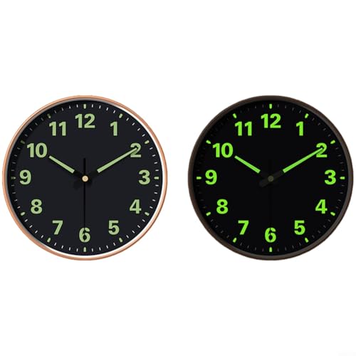 Pendule phosphorescente 30cm avec grands chiffres pour une lecture de nuit facile