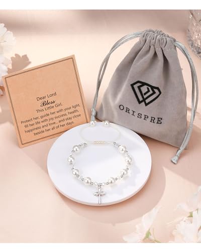 Image of Infinity Cross Bracelet for Girls Baptism First Communion Easter Confirmation Birthday Christmas Gifts