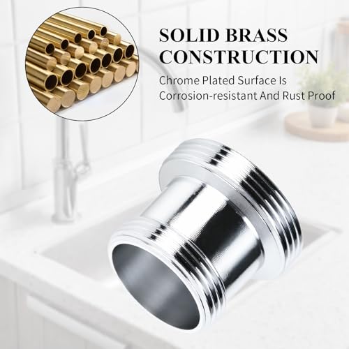 4 Stück Wasserhahn Adapter M24 auf M22-2 Reguläre und 2 Erweiterte, Doppelgewinde Gewindeadapter aus Messing, Wasserhahn Adapter für Küche Luftsprudler Wasserfilter Schläuchen, mit 4 Gummidichtung