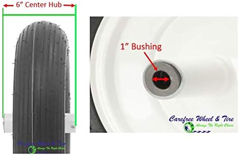 Wheelbarrow, Flat Free 4.80/4.00-8 Wheel 6" Cntr Hub, 1" Bushing