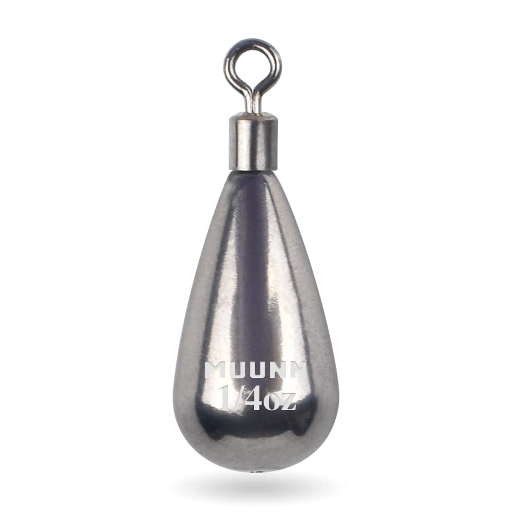 10 Stück Wolfram Free Rig Tear Drop Shot Gewichte, gratis Rig Angel-Sinkers Set für Drop Shot Rig, 97% Dichte Wolfram Angelgewichte
