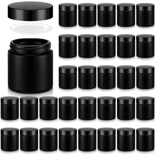 Image of Norme 36 Pcs 4 oz Glass Jars with Lids Cosmetic Jars, Frosted Black