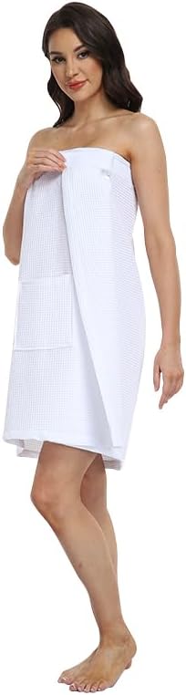 Waffle Robes For Women Towel Wrap Towel Robe Spa Lightweight With Pockets Cotton Blend Bathrobes