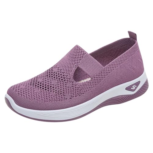 Women's Mesh Shoes Comfortable Soft Bottom Breathable Walking Shoes Large Size Casual One Stirrup Flat Shoes