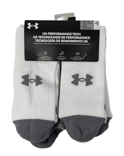 Under Armour Men's UA Performance Tech Cushioned Crew Socks - 6 Pack
