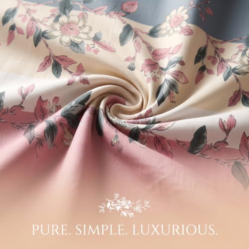 Image of BSB HOME 240 TC Cotton Double Bedsheet with 2 Pillow Covers, Soft & Breathable Bed Sheet for Double Bed, Fade & Wrinkle Resistant, Floral Print, 90 x 100 Inches (228 x 254 cm) - Muted Pastel Botanical