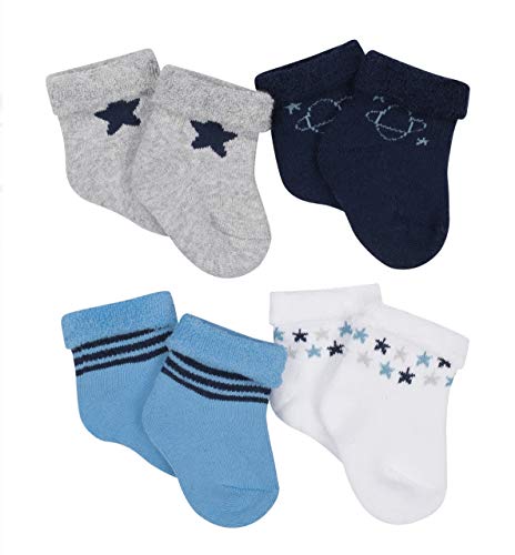 Gerber Baby Boy Size 0-6 Months Wiggle Proof Stay On Organic Cotton Ankle Bootie Sock 4-Pack