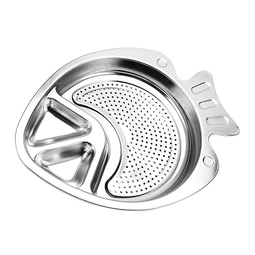 OFFSCH 1pc Fish-shaped Dumpling Plate with Saucer Cooling Tray for French Fries Sushi Fried for Home and Restaurant Use