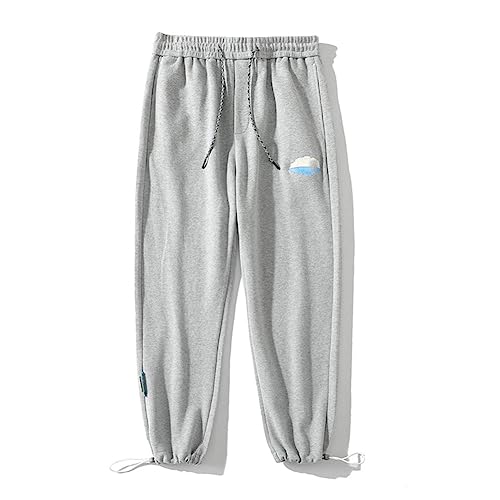 Vsadsau Hip Hop Sweatpants Men Casual Cotton Loose Trousers Harajuku Streetwear Jogger Pants Light gray9 2XL