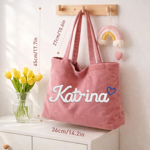 Bolsa Tote de Pana Personalizada para Mujer miniatura 6