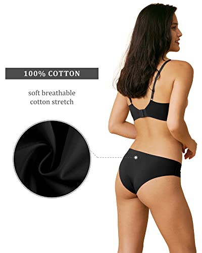 Image of SHARICCA Women Seamless Cheeky Bikini No Show Panties Ladies Invisible Breathable Briefs Soft Stretch Underwear Multi Pack