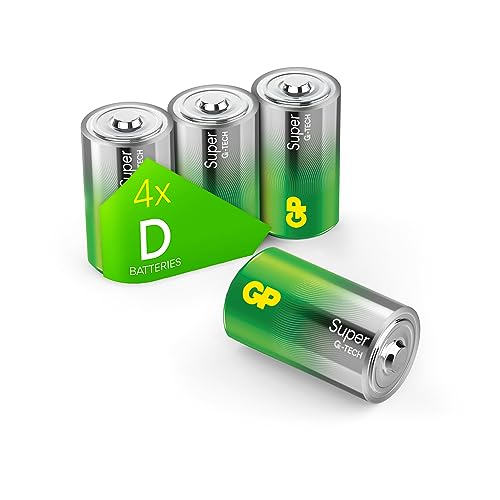 D Mono Battery GP Alkaline Super 1.5 V Pack of 4