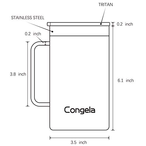 Congela 22Oz 2Pack Stainless Steel Insulated Coffee Mugs With Handle, Double Wall Vacuum Camping Cups Set With Tritan Lid For Hot And Cold Drinks(Cement+Desert Sage,22Oz 2Pack) #TOP5
