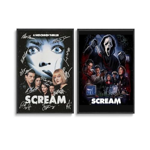 2 poster artistici su tela, motivo urlo, decorazione artistica da parete per stanza, poster decorativi da 30 x 45 cm, stile