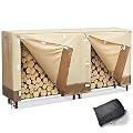Wiilkac Firewood Rack Cover 8 Ft, Waterproof Heavy Duty 8 feet Log Wood Rack Cover for Outdoor Indoor, 600D Oxford & Weather-Resistant 8 foot Firewood Storage Holder Cover (96" L x 24" W x 42" H)