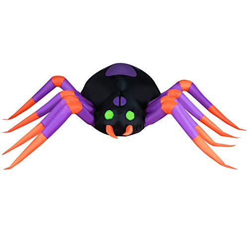 Holidayana Halloween Inflatables Large 8 ft Spider - Inflatable Outdoor Halloween Decorations Blow Up Halloween Decorations for Yard, Lawn & Garden Internal Lights & Built-in Fan