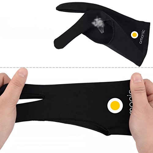 2 Pack Omonic Artist Glove Two Finger Glove For Light Box Graphic Graphics Drawing Tablet Light Box Tracing Light Pad Drawing Tablet Glove,Free Size Prevents Smudges #TOP3